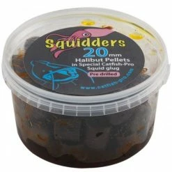 Catfish Pro - Squidders Drilled Pellets In Glug -Predator shop catfish pro squidders 20mm tub