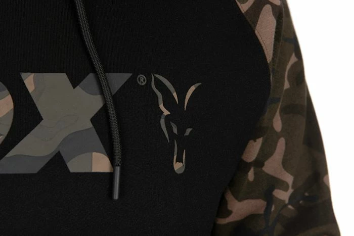 Fox - Black / Camo Raglan Hoodie 4 Fox - Black / Camo Raglan Hoodie - Image 4