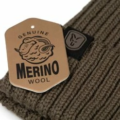 Fox - Merino Bobble - Olive -Predator shop fox beanie hat merino labels detail 3 1