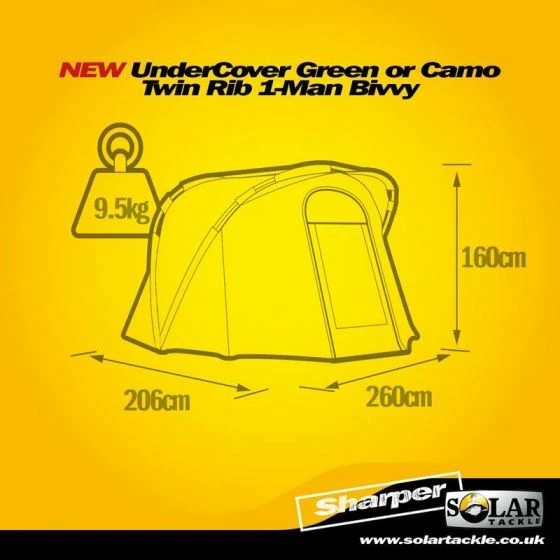 Solar Tackle - Undercover Camo Twin Rib - 1 Man Bivvy 6 Solar Tackle - Undercover Camo Twin Rib - 1 Man Bivvy - Image 6